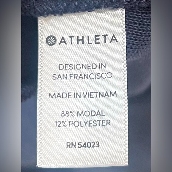 Athleta Sweater Womens Size M Serenity Criss Cross Navy Pullover Soft Crew - Picture 5 of 5